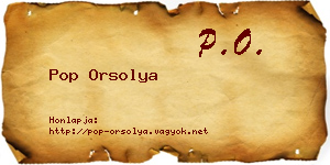 Pop Orsolya névjegykártya